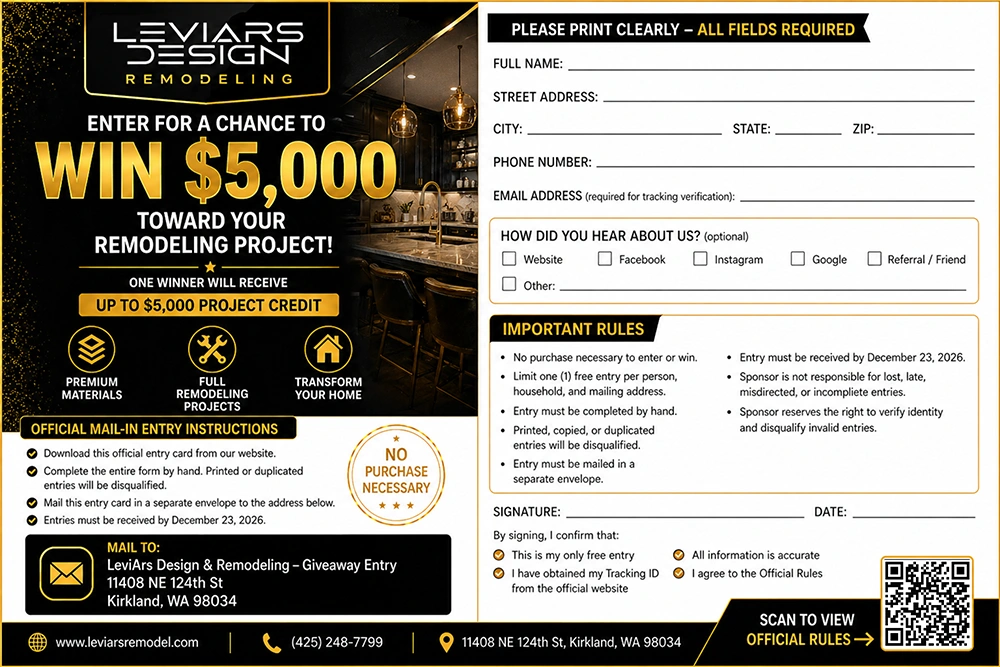 Giveaway Entry Card — official entry form for the Gift of the Year 2026